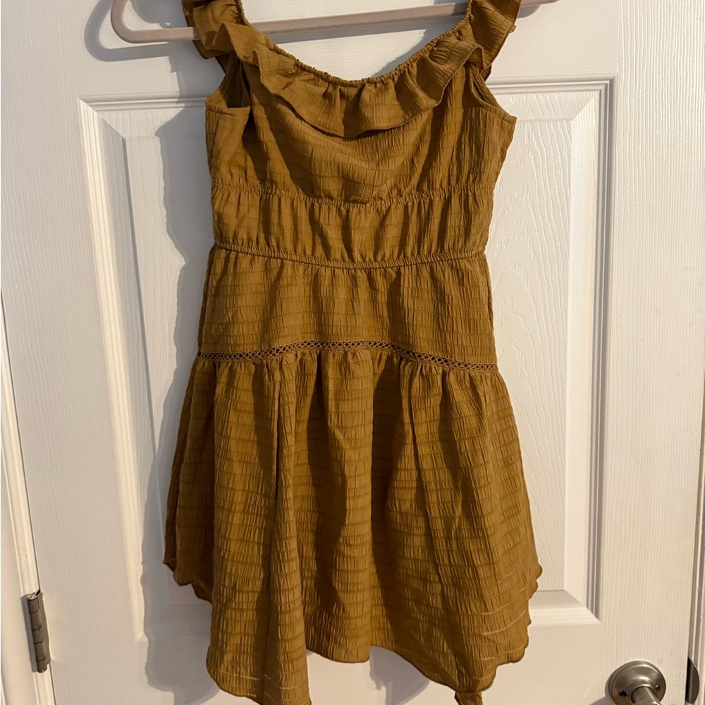 Wild Fable Gold Ruched Sundress Sleeveless - Picture 4 of 4